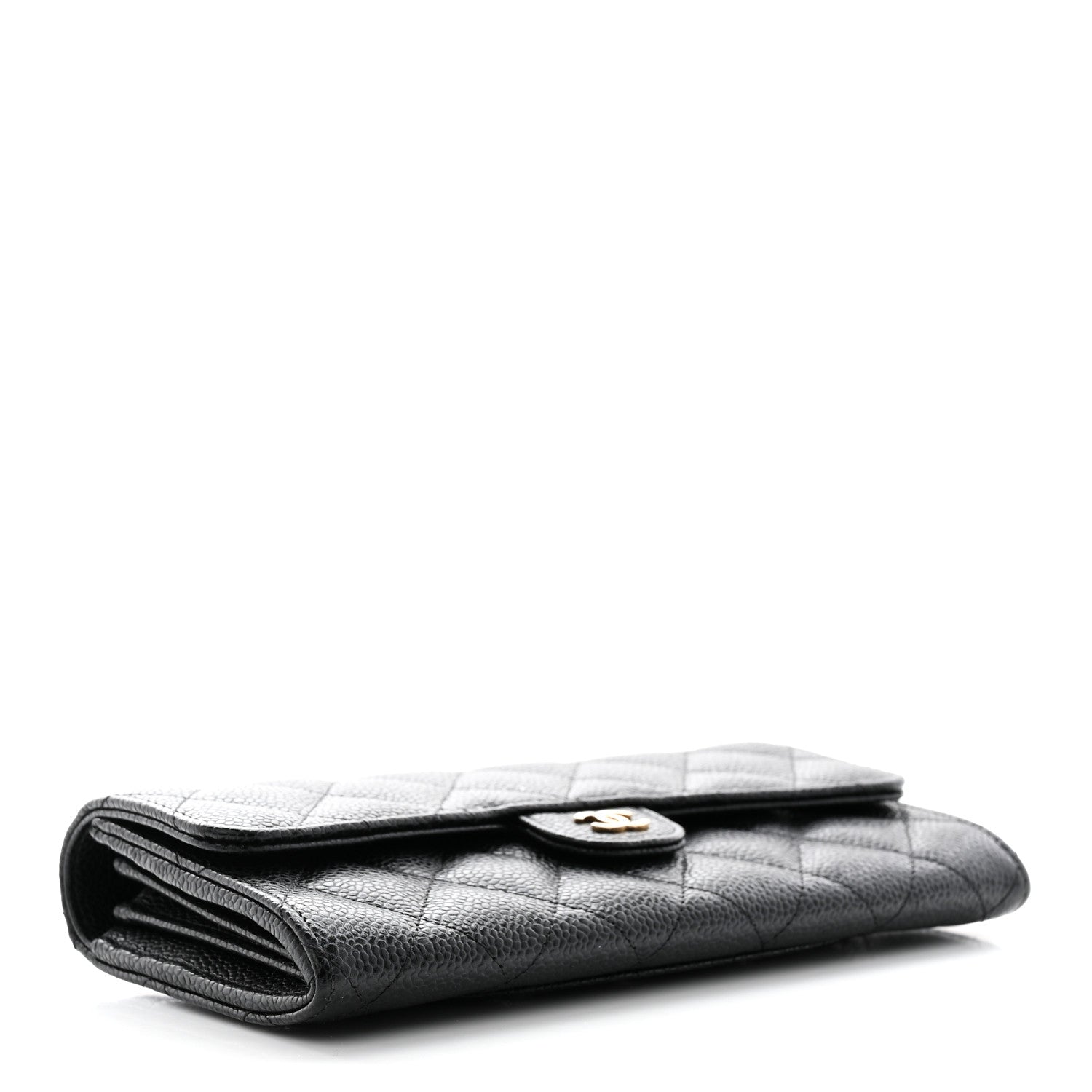 Chanel Caviar Quilted Large Gusset Flap Wallet Black 4 of 16