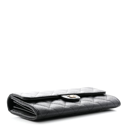 Chanel Caviar Quilted Large Gusset Flap Wallet Black 4 of 16