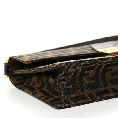 Fendi Zucca Calfskin Shoulder Bag Tobacco 8 of 10