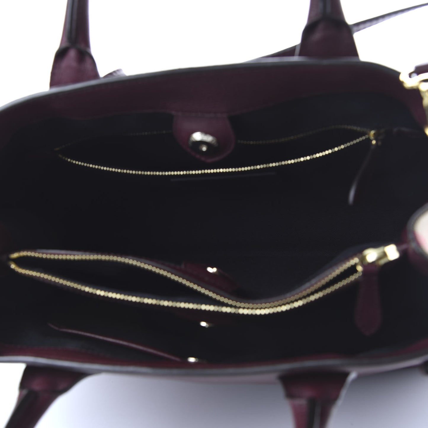 Grainy Calfskin House Check Medium Banner Tote Mahogany Red