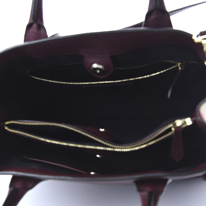 Burberry Grainy Calfskin House Check Medium Banner Tote Mahogany Red 4 of 8