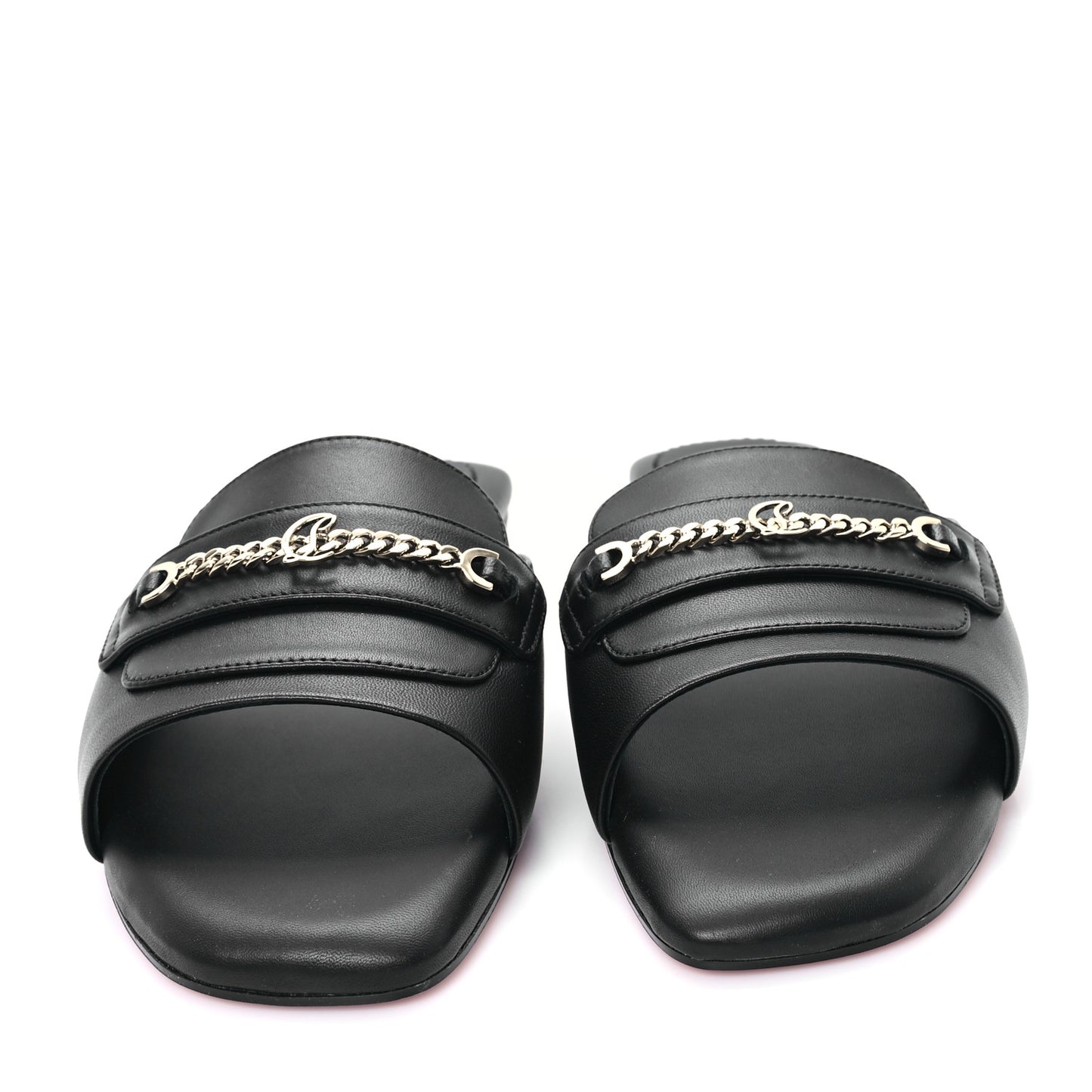 Calfskin Miss MJ Mule Flat Slides 40 Black