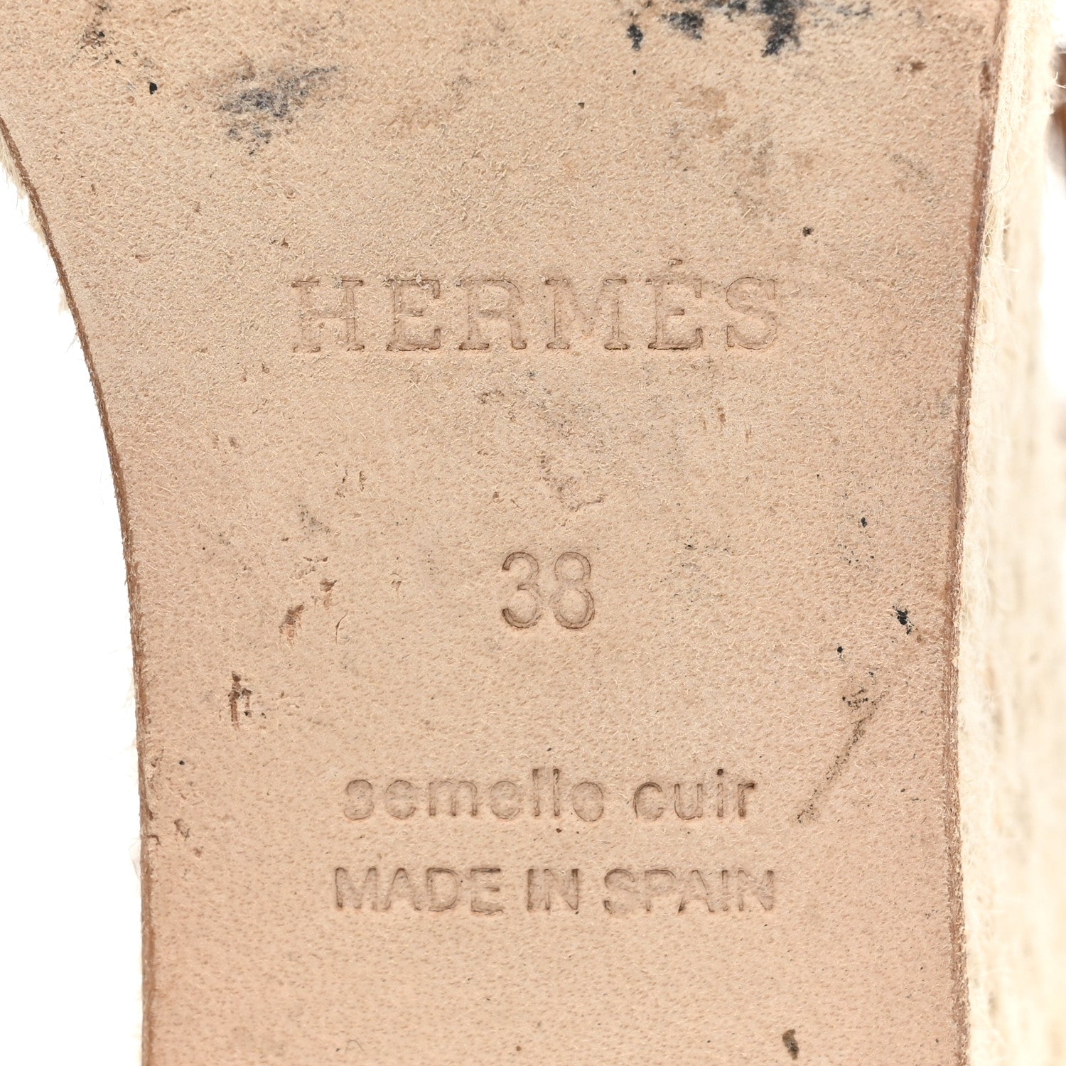 Hermes Calfskin Tivoli Espadrille Wedge Sandals 38 Naturel 6 of 11