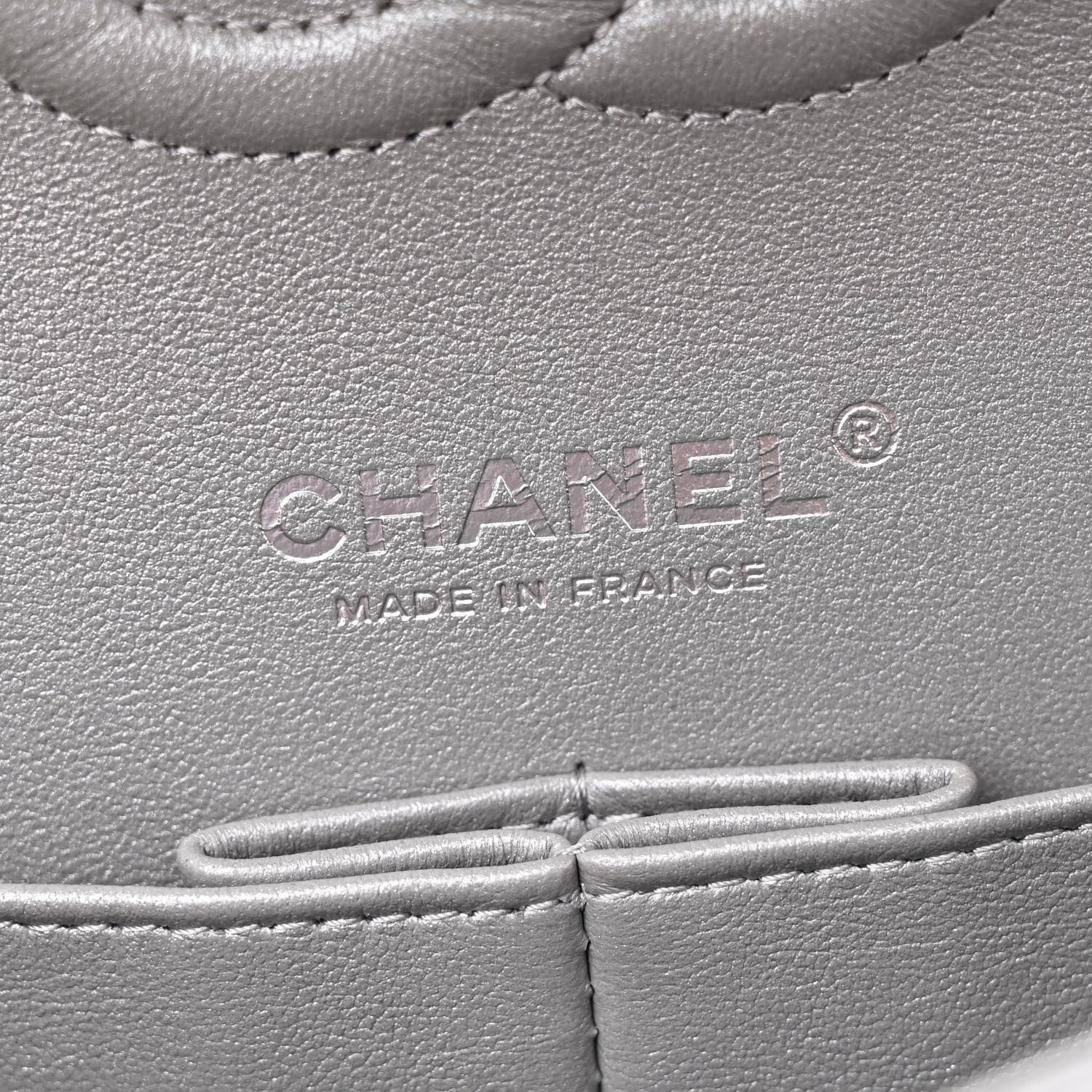 Chanel Iridescent Lambskin Quilted Medium Double Flap Grey 6 of 10