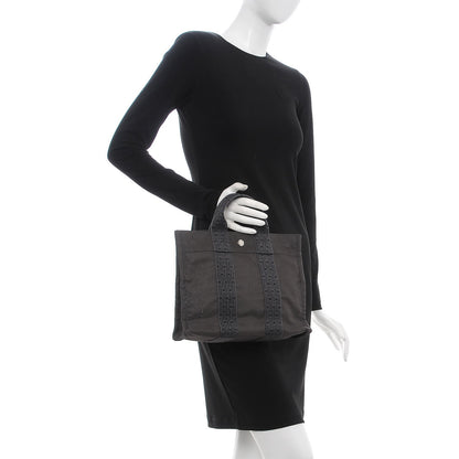 Hermes Canvas Herline PM Tote Grey 2 of 8