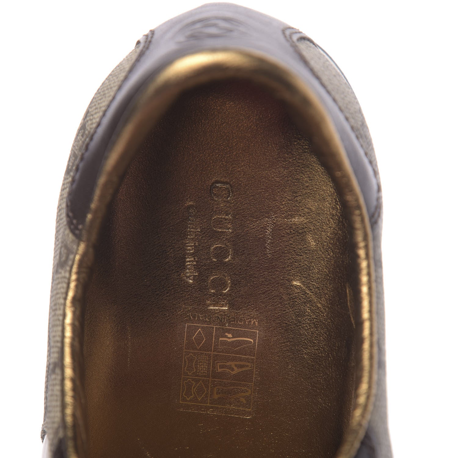 Gucci GG Supreme Monogram Heart Low Top Sneakers 37.5 Brown 7 of 8