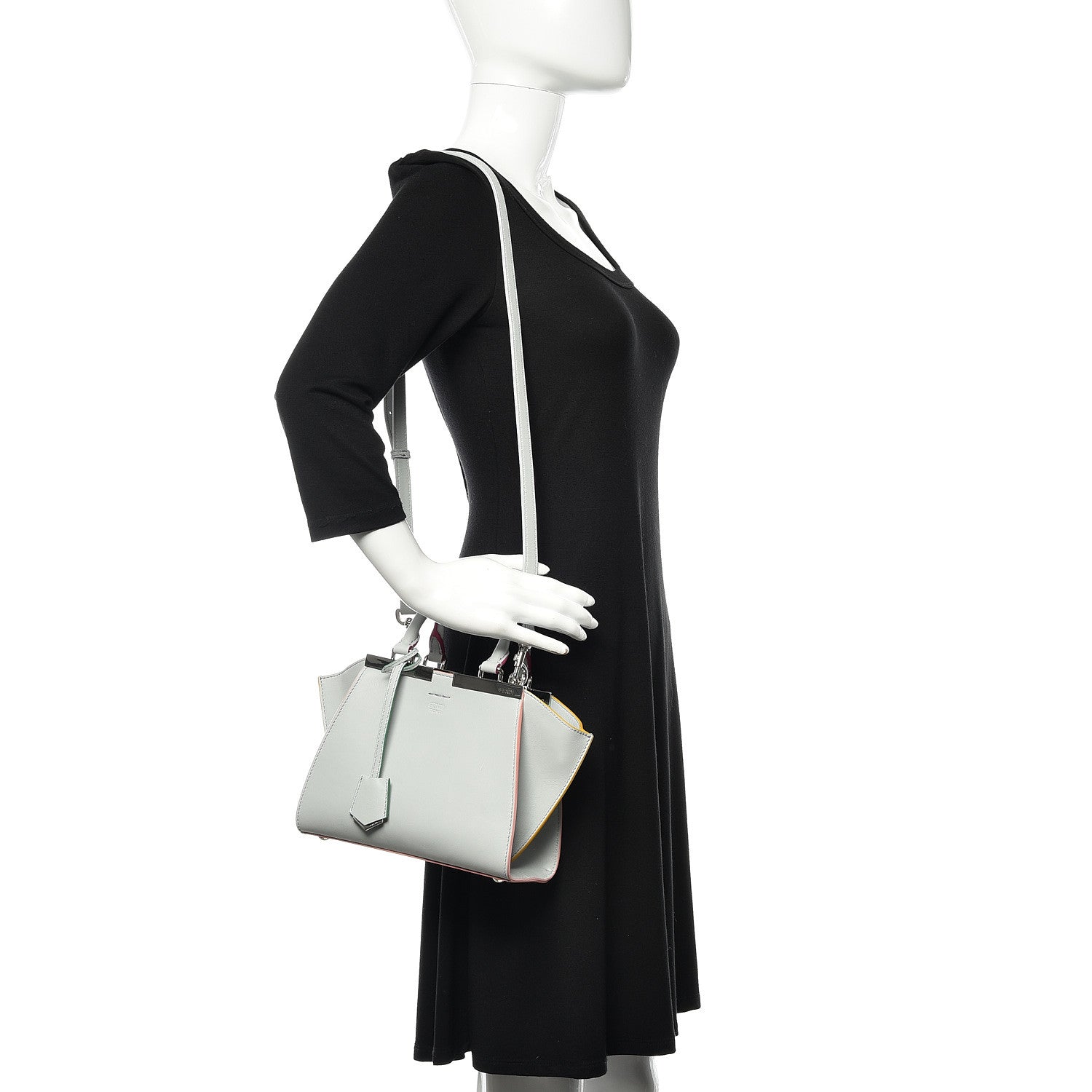 Fendi Vitello Dolce Mini 3jours Tote Grigio Perla 2 of 12