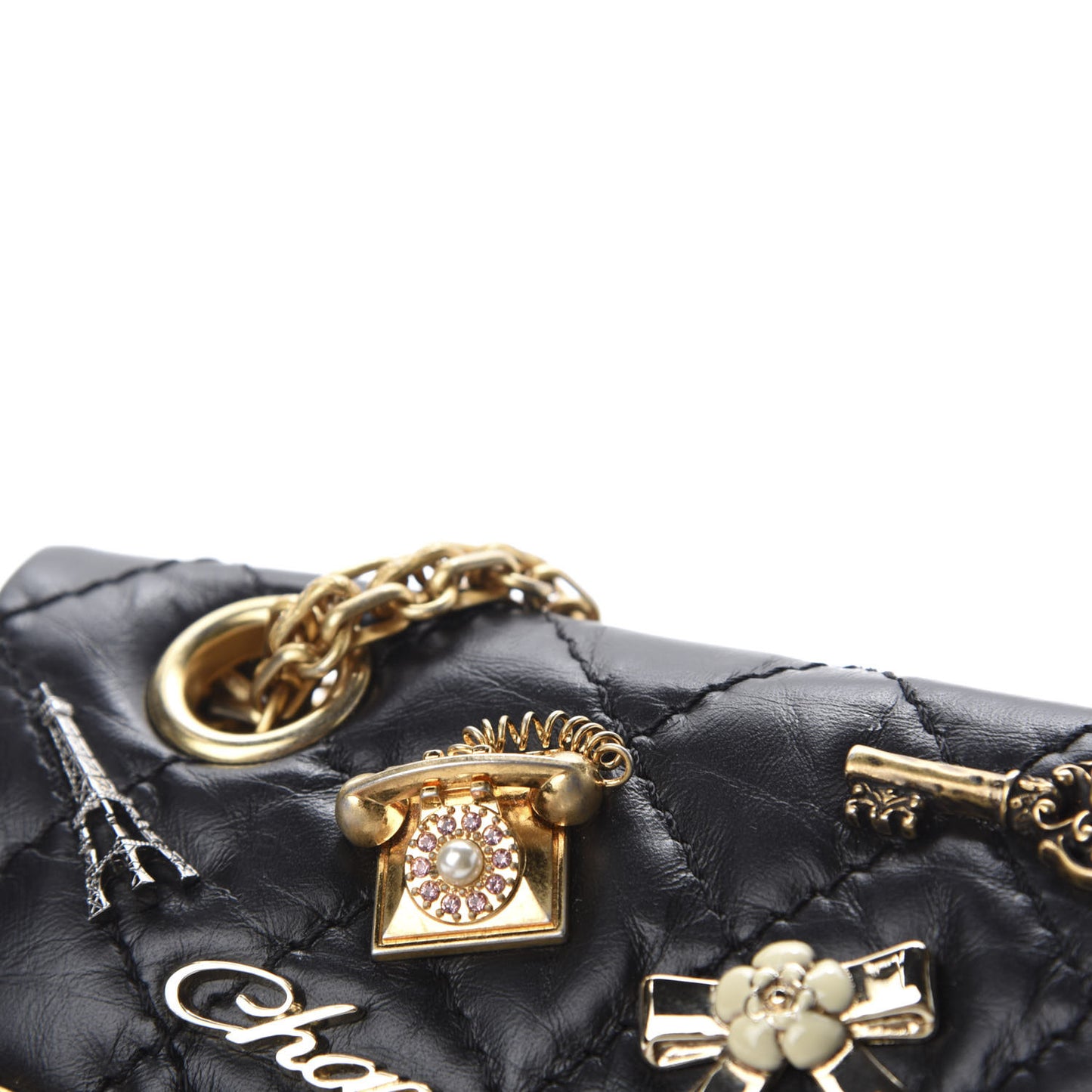 Aged Calfskin Lucky Charms 2.55 Reissue 224 Flap Black