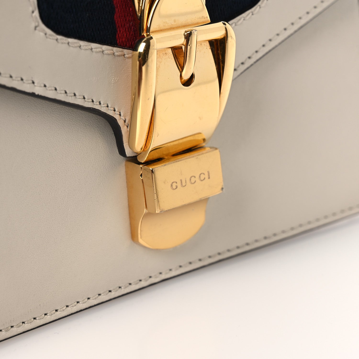 Gucci Calfskin Mini Sylvie Chain Shoulder Bag White 11 of 13