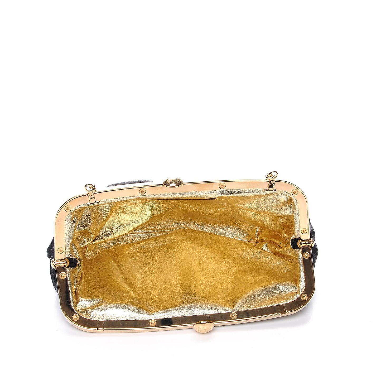 Satin Monogram Aumoniere Clutch Black