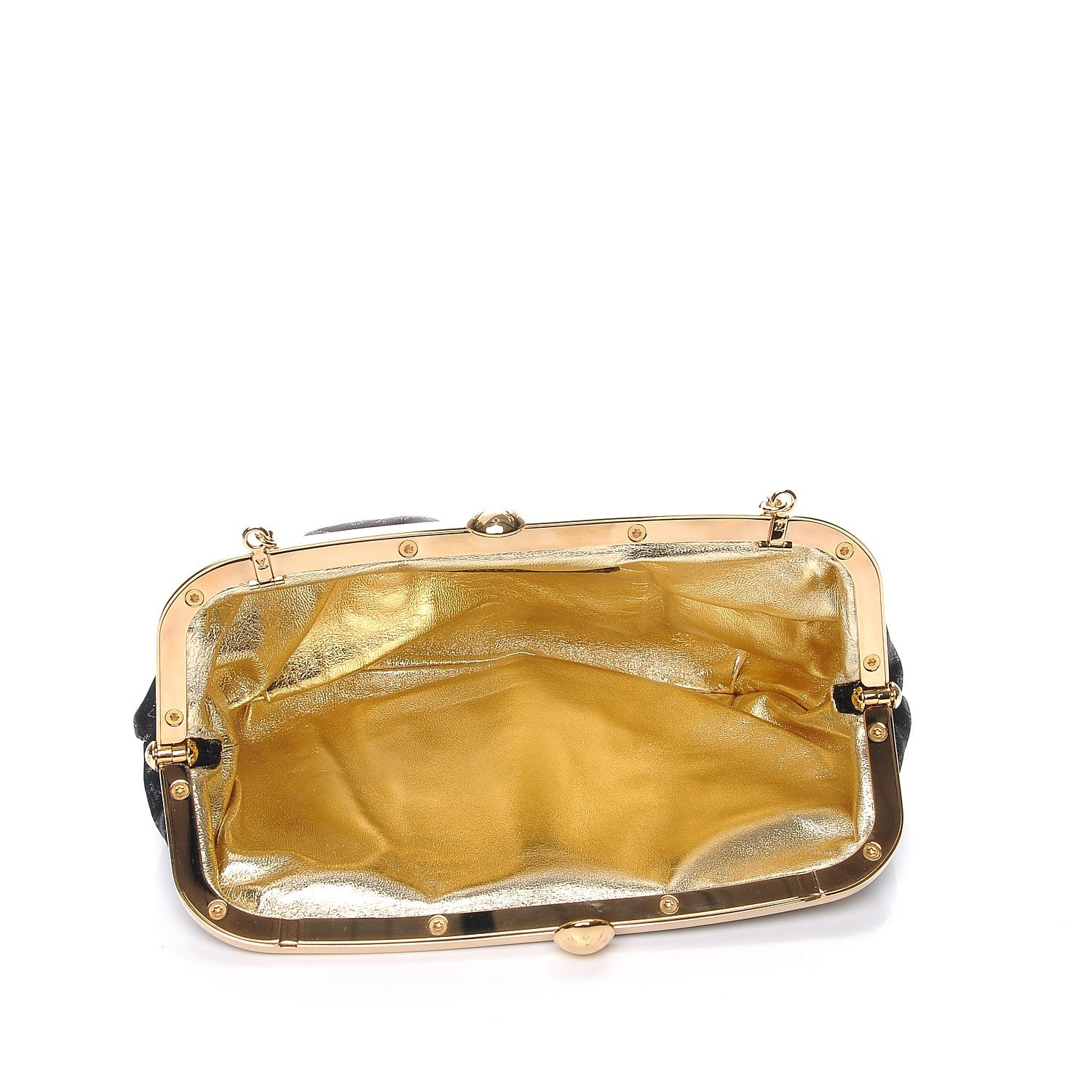 Louis Vuitton Satin Monogram Aumoniere Clutch Black 6 of 8