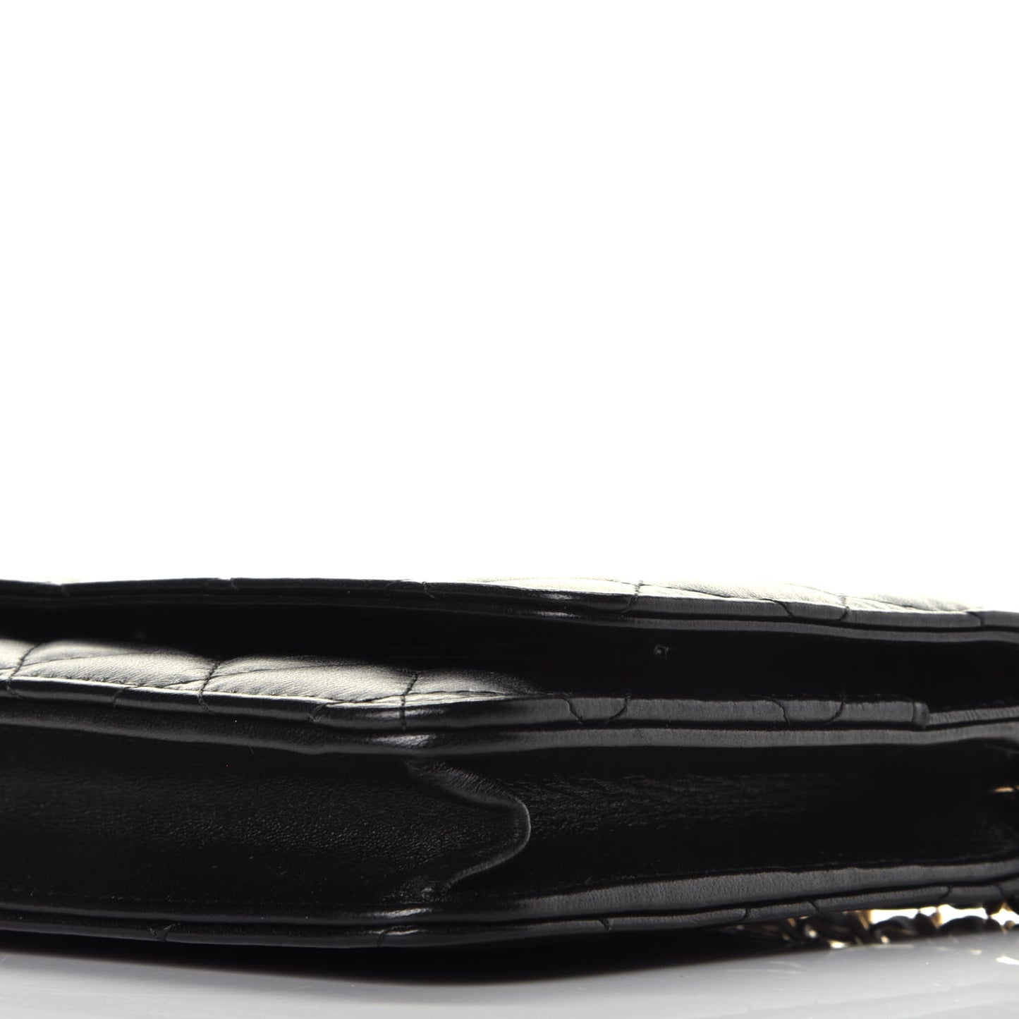 Lambskin Quilted Wallet On Chain WOC Black