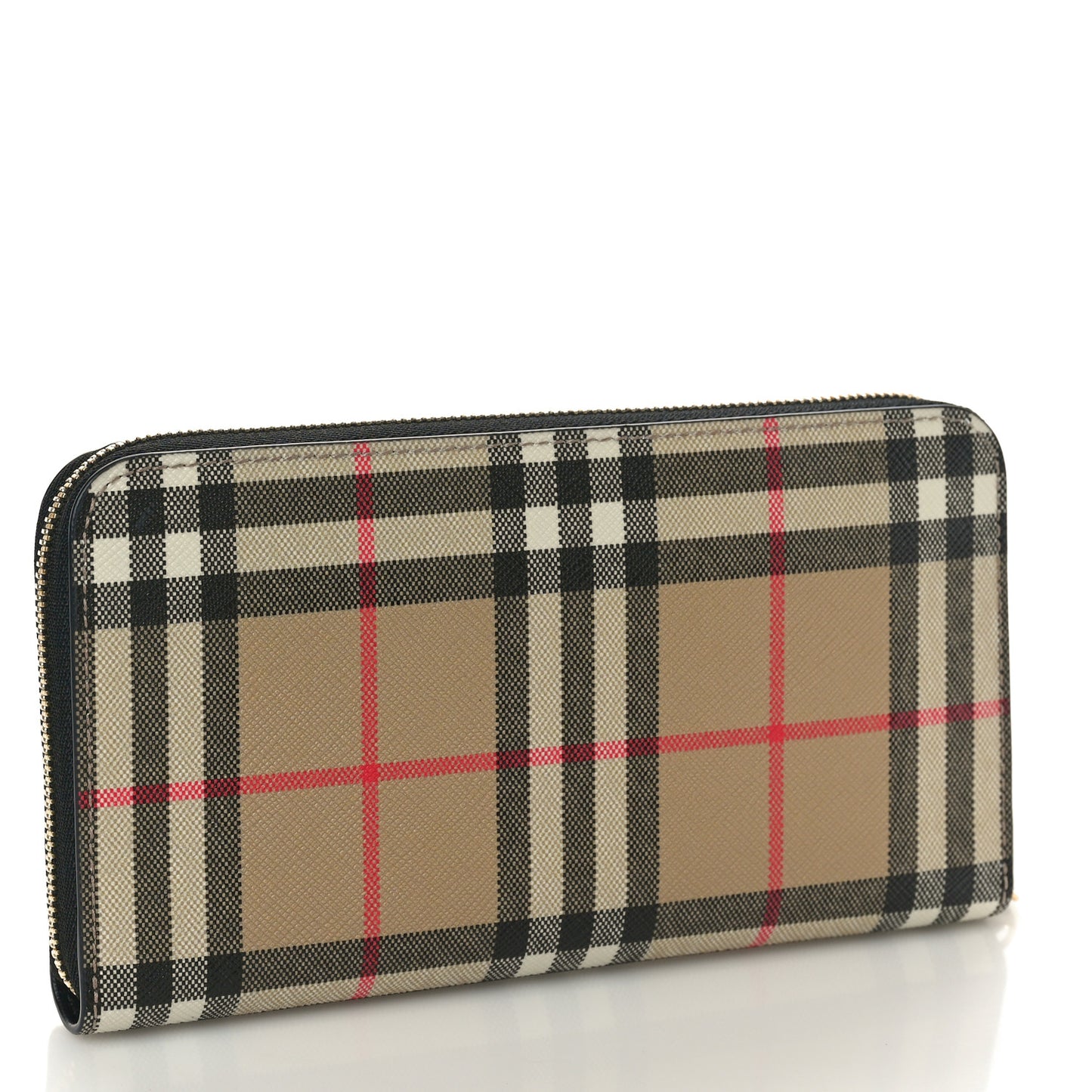 Vintage Check Elmore Zip Around Wallet Black