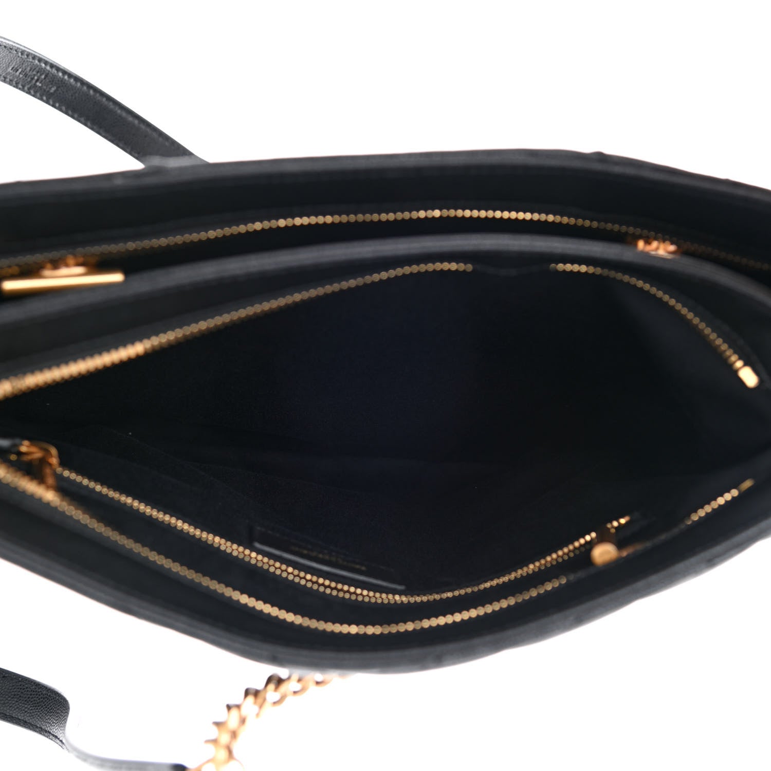 Saint Laurent Grain De Poudre Matelasse Chevron Small Tribeca Shopping Bag Black 5 of 9