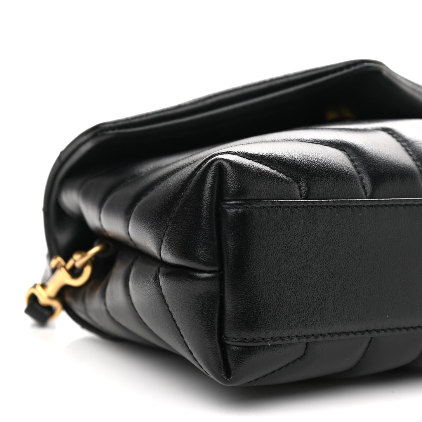 Calfskin Y Quilted Monogram Toy Loulou Crossbody Bag Black