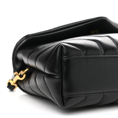 Saint Laurent Calfskin Y Quilted Monogram Toy Loulou Crossbody Bag Black 9 of 11