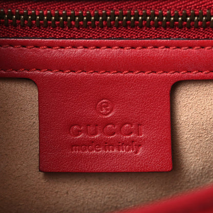 Gucci Calfskin Matelasse Small GG Marmont Top Handle Shoulder Bag Hibiscus Red 7 of 11