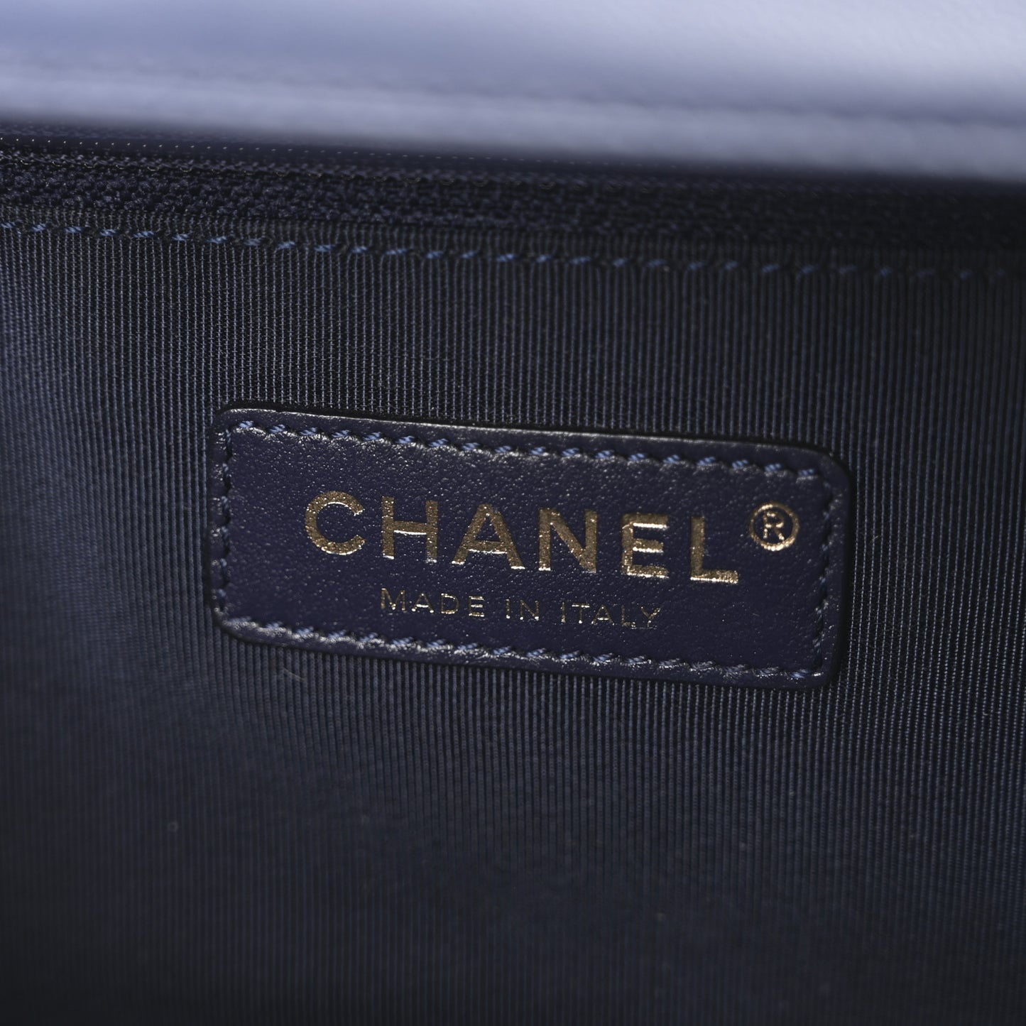 Lambskin A Real Catch Flap Bag Navy Blue