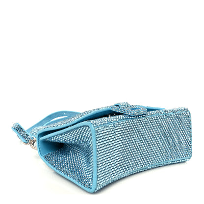 Balenciaga Strass Suede Hourglass Top Handle Bag XS Light Blue 4 of 11