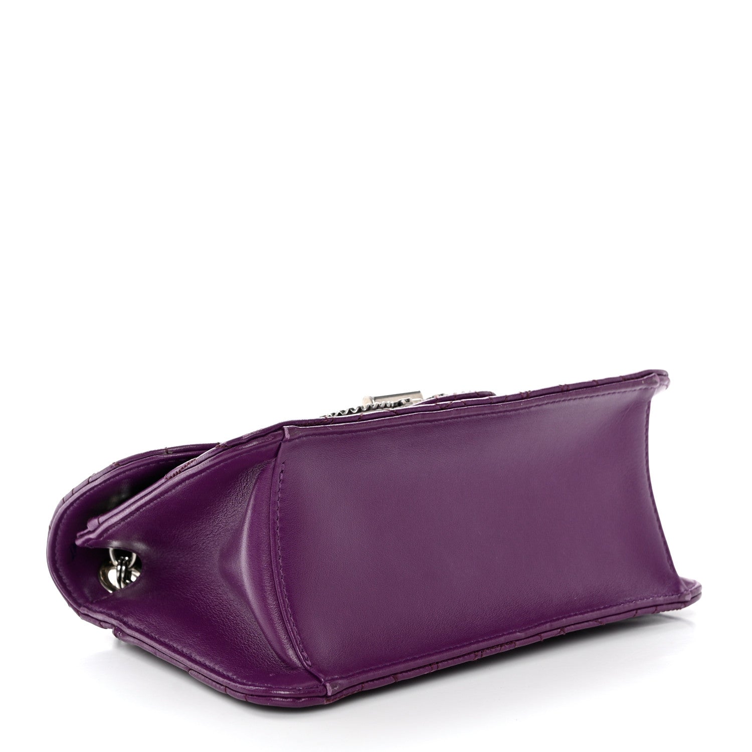Salvatore Ferragamo Calfskin Quilted Gancini Small Flap Bag Purple 4 of 10