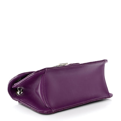Salvatore Ferragamo Calfskin Quilted Gancini Small Flap Bag Purple 4 of 10