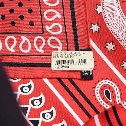 Hermes Silk Eperon D'Or Bandana Scarf 140 Rouge Noir Blanc 6 of 7