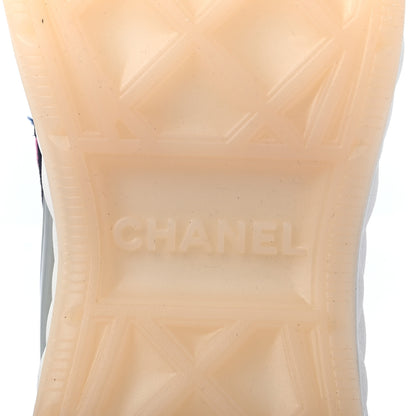 Chanel Velvet Calfskin Mixed Fibers CC Sneakers 41 Dark Pink Green 6 of 8