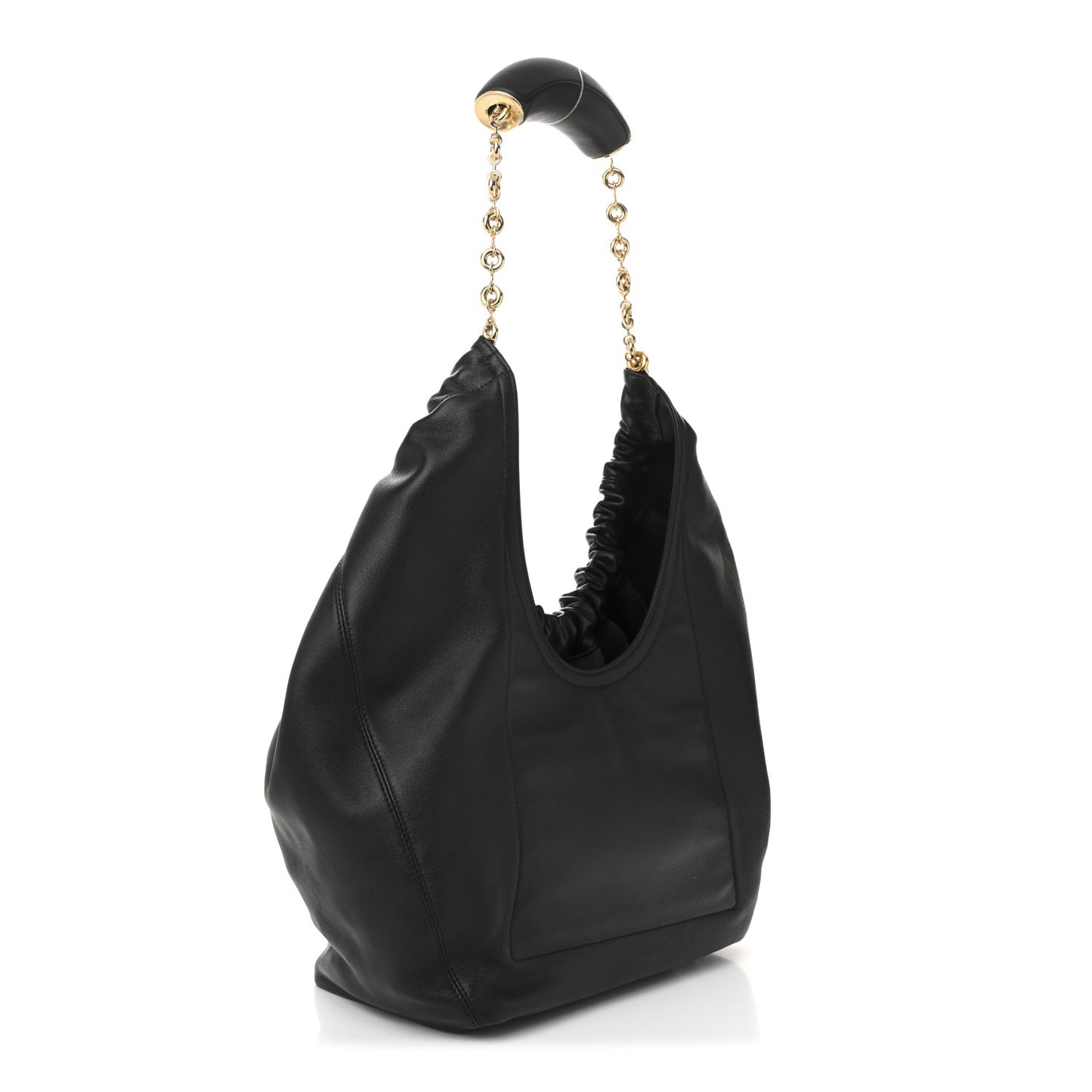 Buttery Nappa Lambskin Medium Squeeze Bag Black