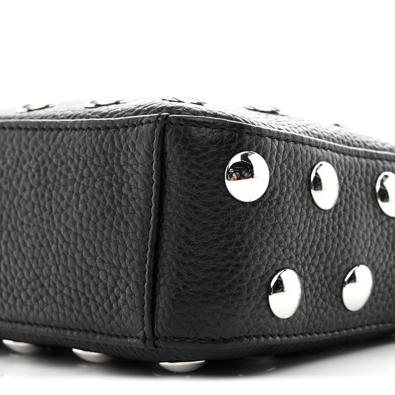 Khaite Pebbled Sport Calfskin Studded Small Elena Black 9 of 10