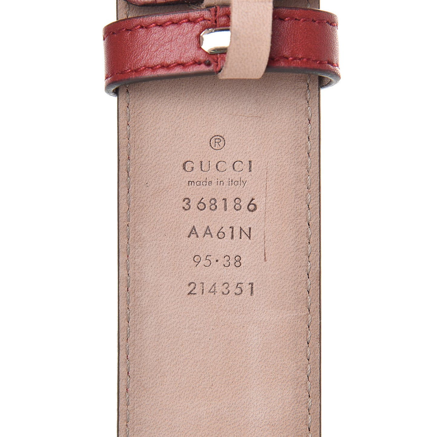 Soft Guccissima Margaux Calfskin Nickel Interlocking G 37mm Belt 95 38 Rosso