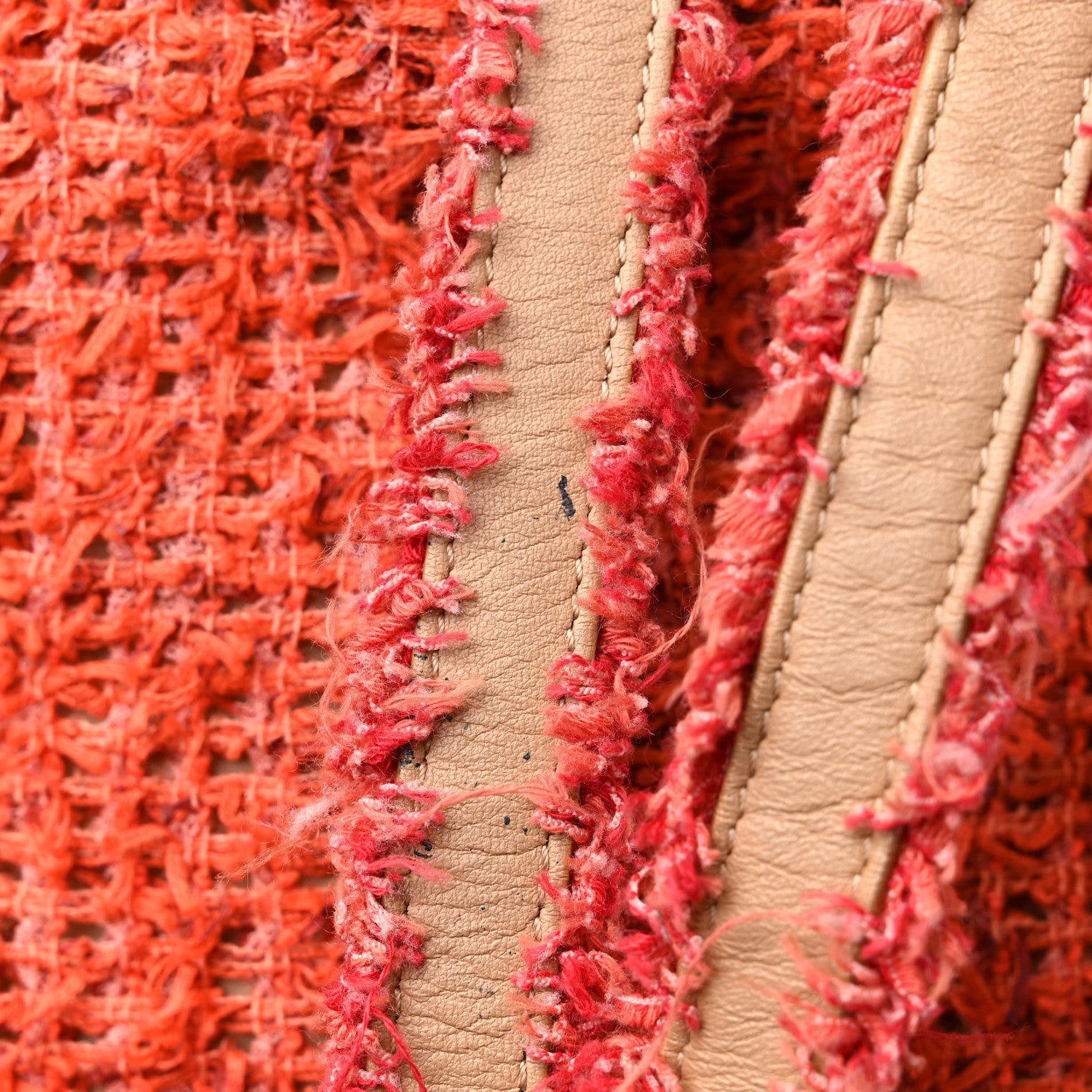 Chanel Tweed Sequins Embroidered Cubano Trip Backpack Orange Coral 10 of 11