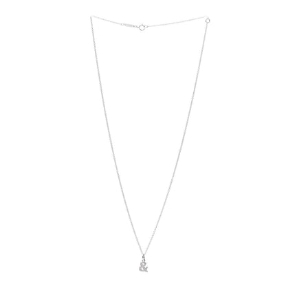 Tiffany 18K White Gold Diamond Medium Ampersand Pendant Necklace 3 of 5