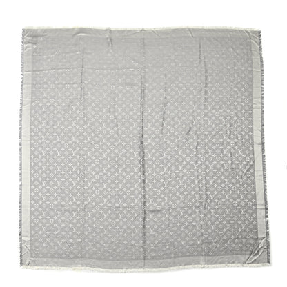 Louis Vuitton Silk Lurex Wool Monogram Shine Shawl Charcoal Grey 1 of 3
