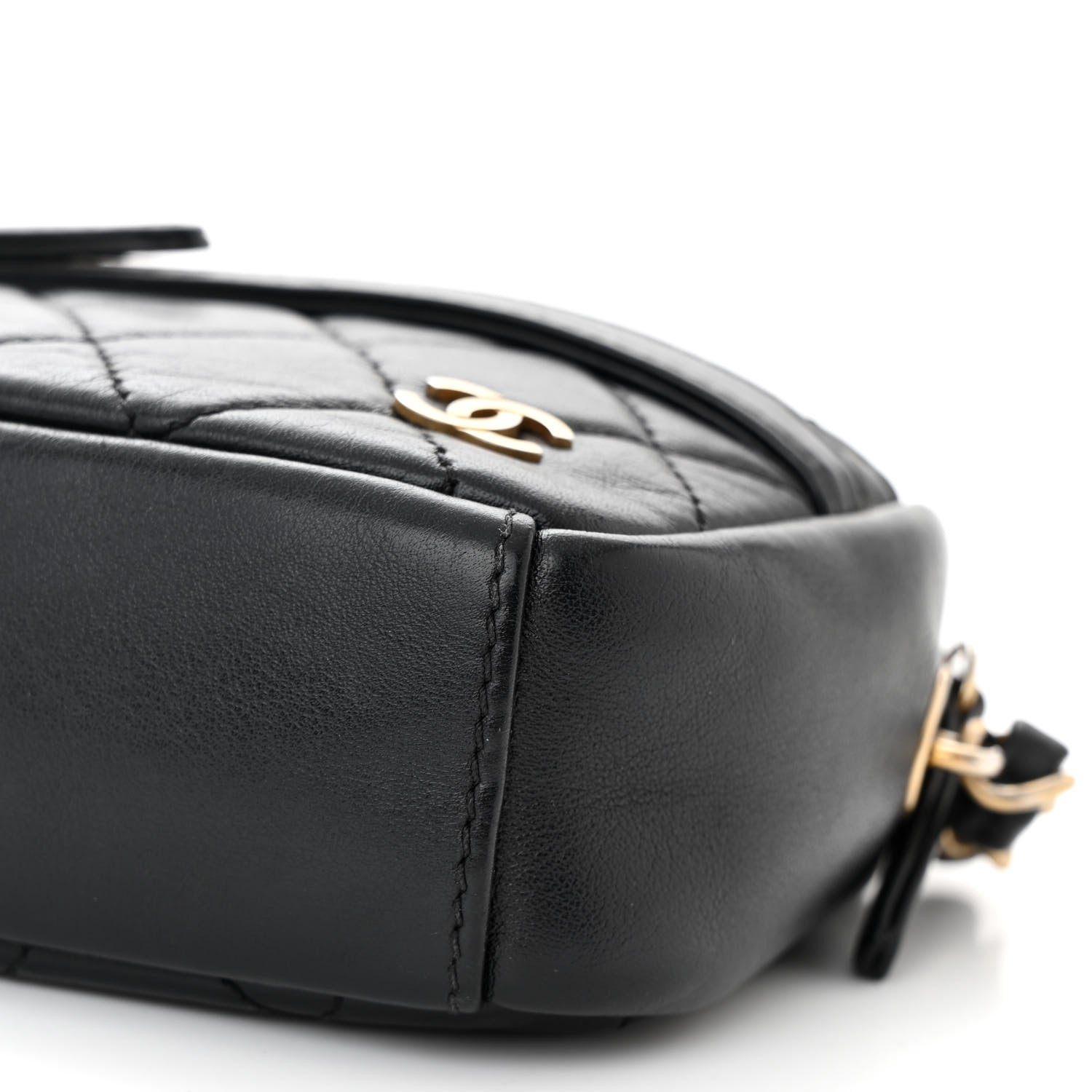 Chanel Lambskin Quilted Small Buckle Camera Case Bag Black 10 of 10