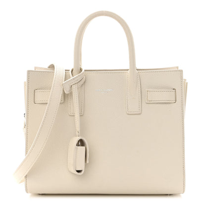 Saint Laurent Grained Calfskin Nano Sac de Jour Dove White 1 of 14