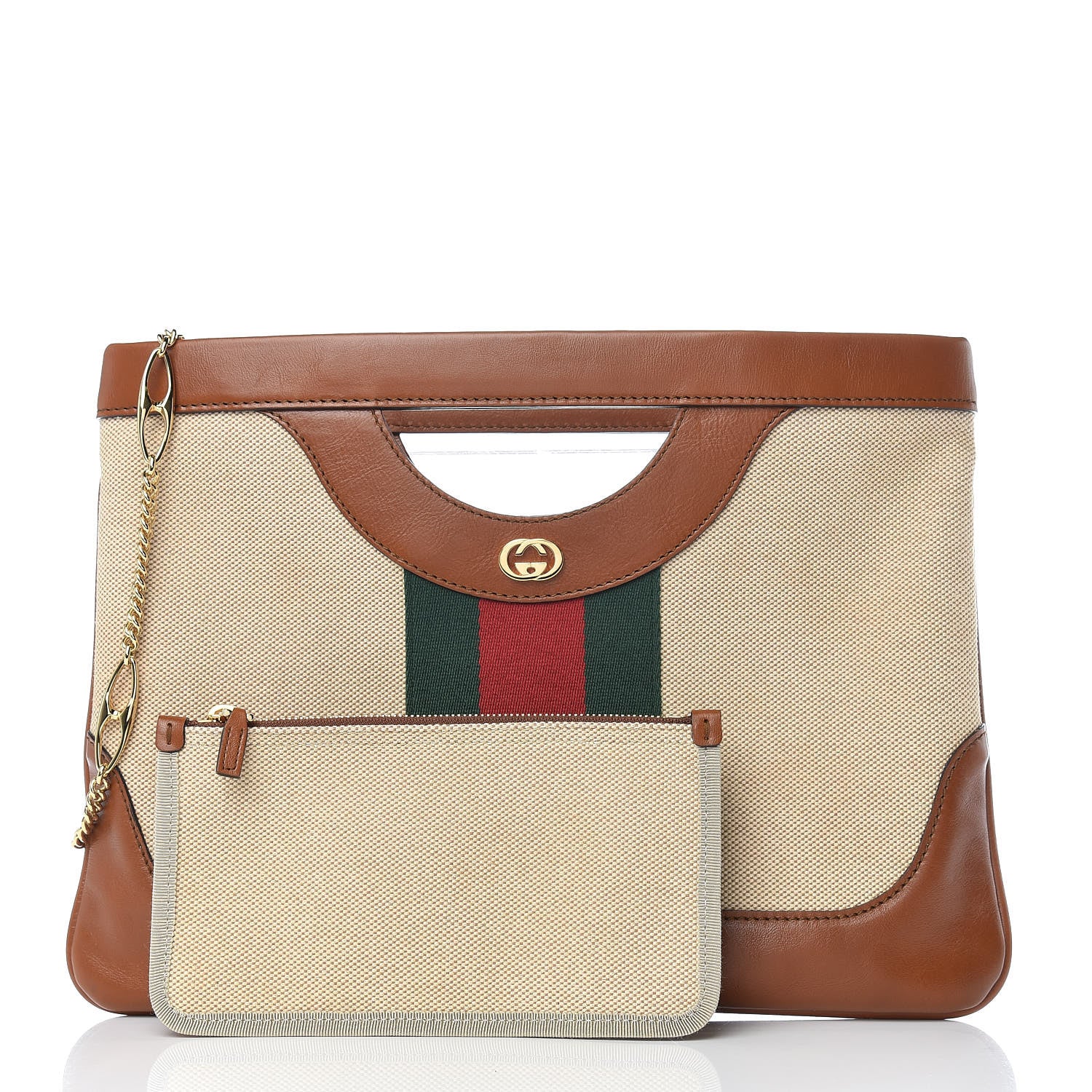 Gucci Canvas Large Vintage Shoulder Bag Brown 1 of 10