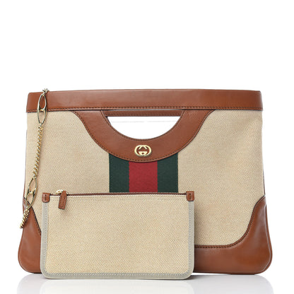 Gucci Canvas Large Vintage Shoulder Bag Brown 1 of 10