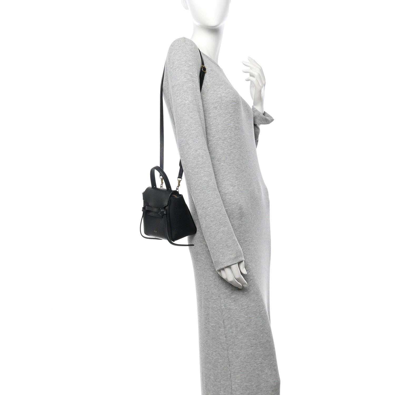 Celine Grained Calfskin Pico Belt Bag Black 2 of 13