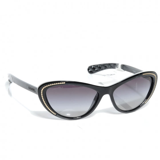 Cat Eye Chain Sunglasses 6039 Black