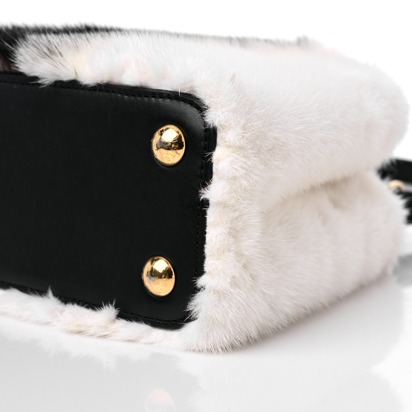 Mink Calfskin Goatskin Capucines BB White Snow Grey Black