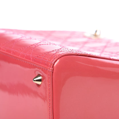 Christian Dior Patent Cannage Medium Lady Dior Pink 15 of 20