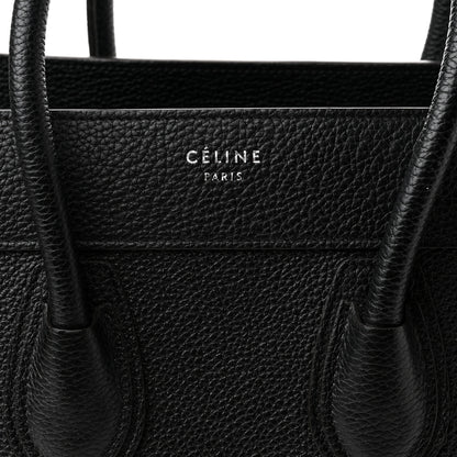 Celine Drummed Calfskin Micro Luggage Black 6 of 9
