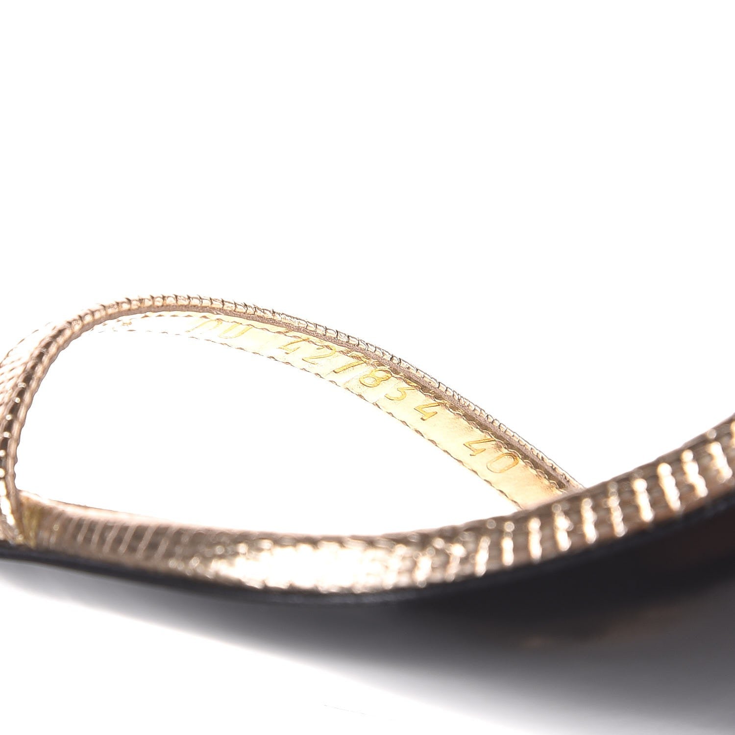 Saint Laurent Metallic Lizard Calfskin Embossed Jane 110 Ankle Strap Sandals 40 Gold 8 of 9