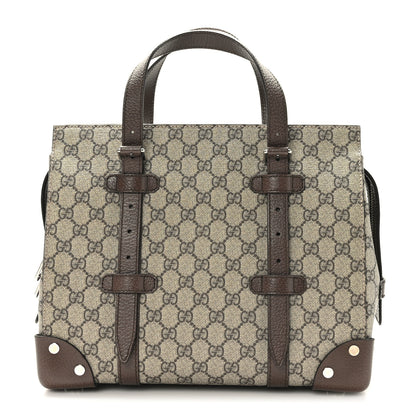 Gucci GG Supreme Monogram Textured Dollar Calfskin Small Detail Tote Beige Ebony New Acero 1 of 9