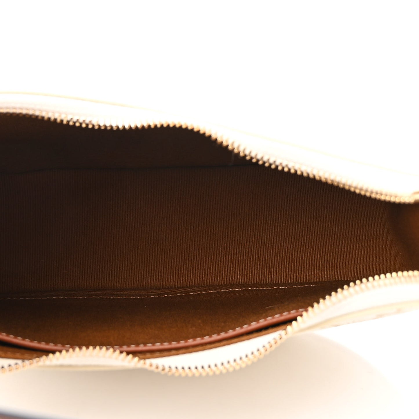 Canvas Calfskin Ava Triomphe Shoulder Bag White