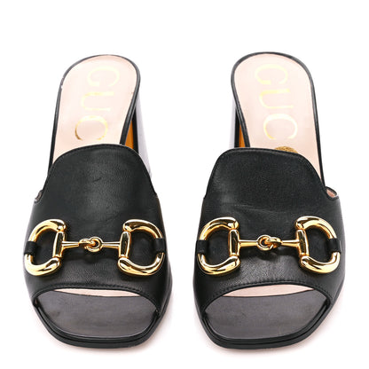 Gucci Nappa Horsebit 75mm Slide Sandals 36 Black 2 of 10