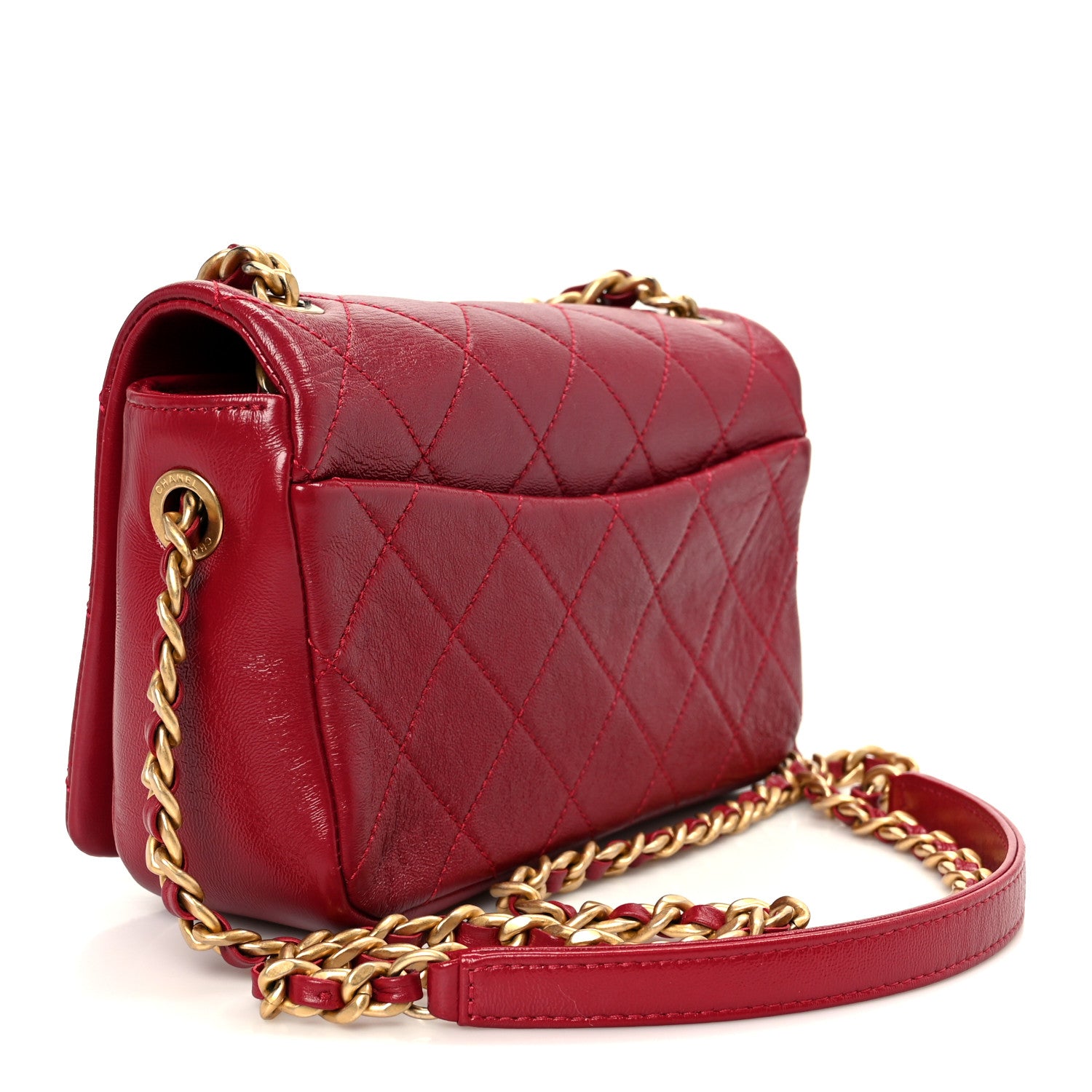 Chanel Shiny Lambskin Quilted Small Fashion Therapy Flap Bag Red 3 of 11