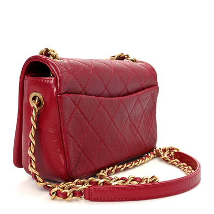 Chanel Shiny Lambskin Quilted Small Fashion Therapy Flap Bag Red 3 of 11