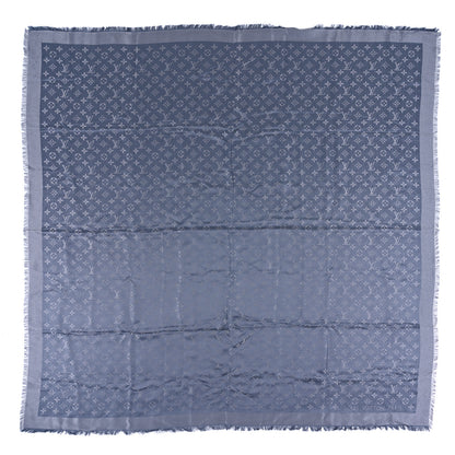 Louis Vuitton Silk Lurex Wool Monogram Shine Shawl Charcoal Grey 1 of 3
