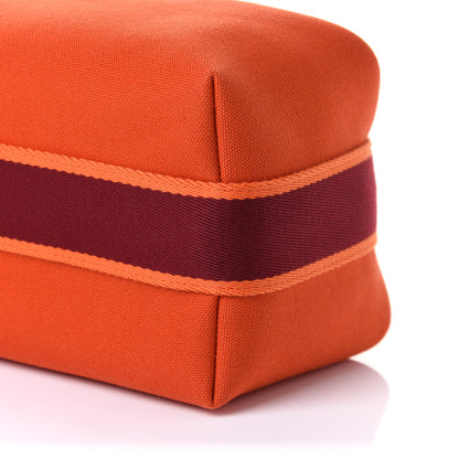 Hermes Canvas Small Bride-A-Brac Pouch Orange Burgundy 9 of 10